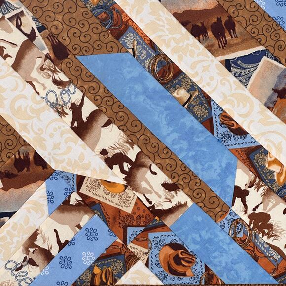 Rustic Cowboy Horse Ranch Diamond Table Runner - Picture 3 of 7